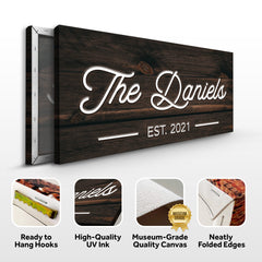 Wooden Family Name Sign