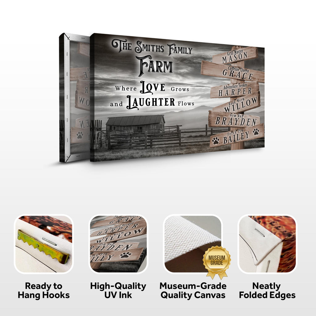 Where Love Grows And Laughter Flows Family Farm Names Sign