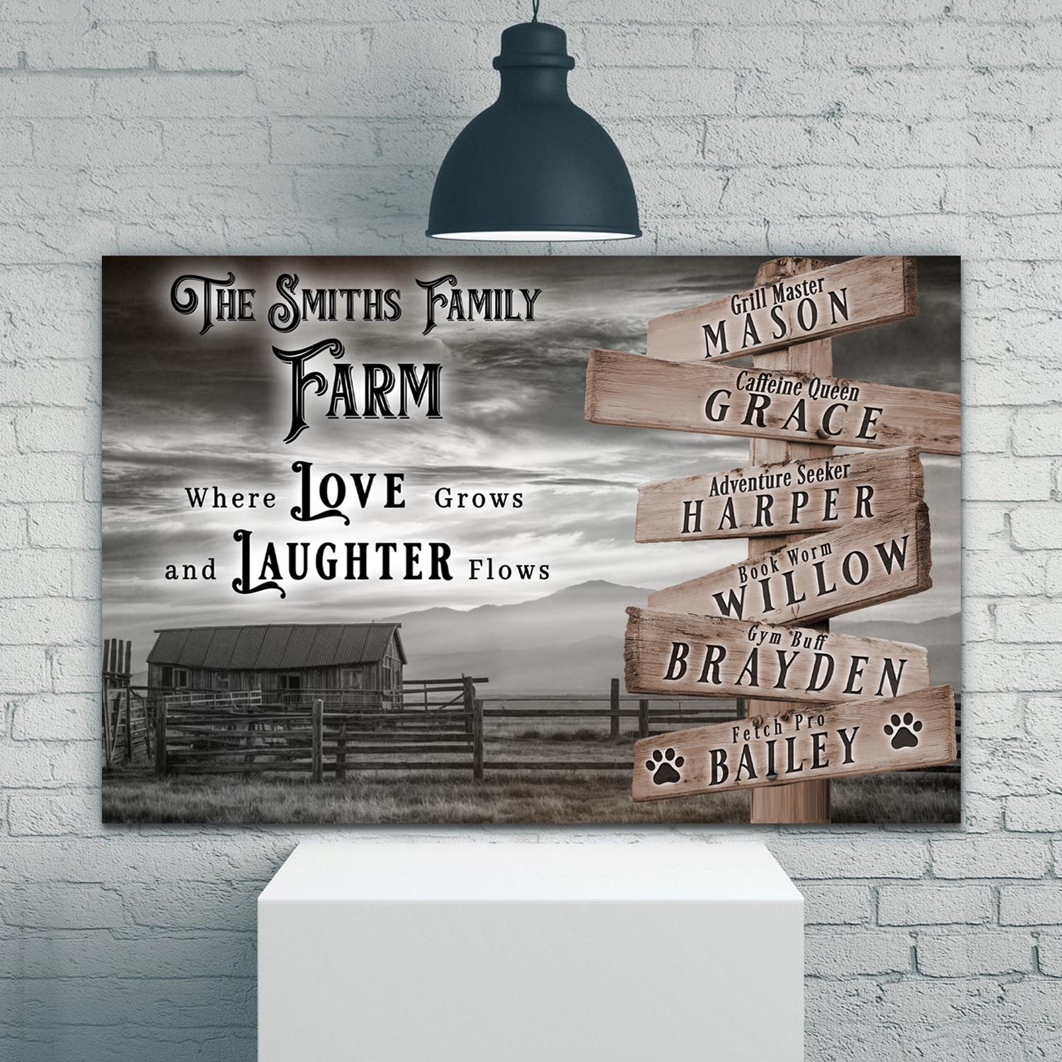 Where Love Grows And Laughter Flows Family Farm Names Sign