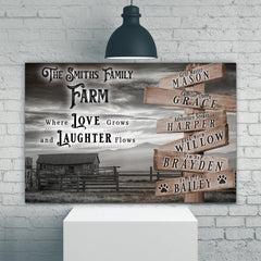 Where Love Grows And Laughter Flows Family Farm Names Sign