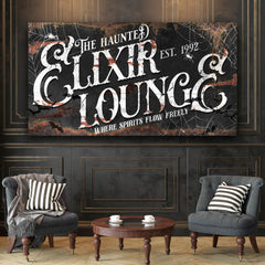 The Haunted Elixir Lounge Halloween Sign III