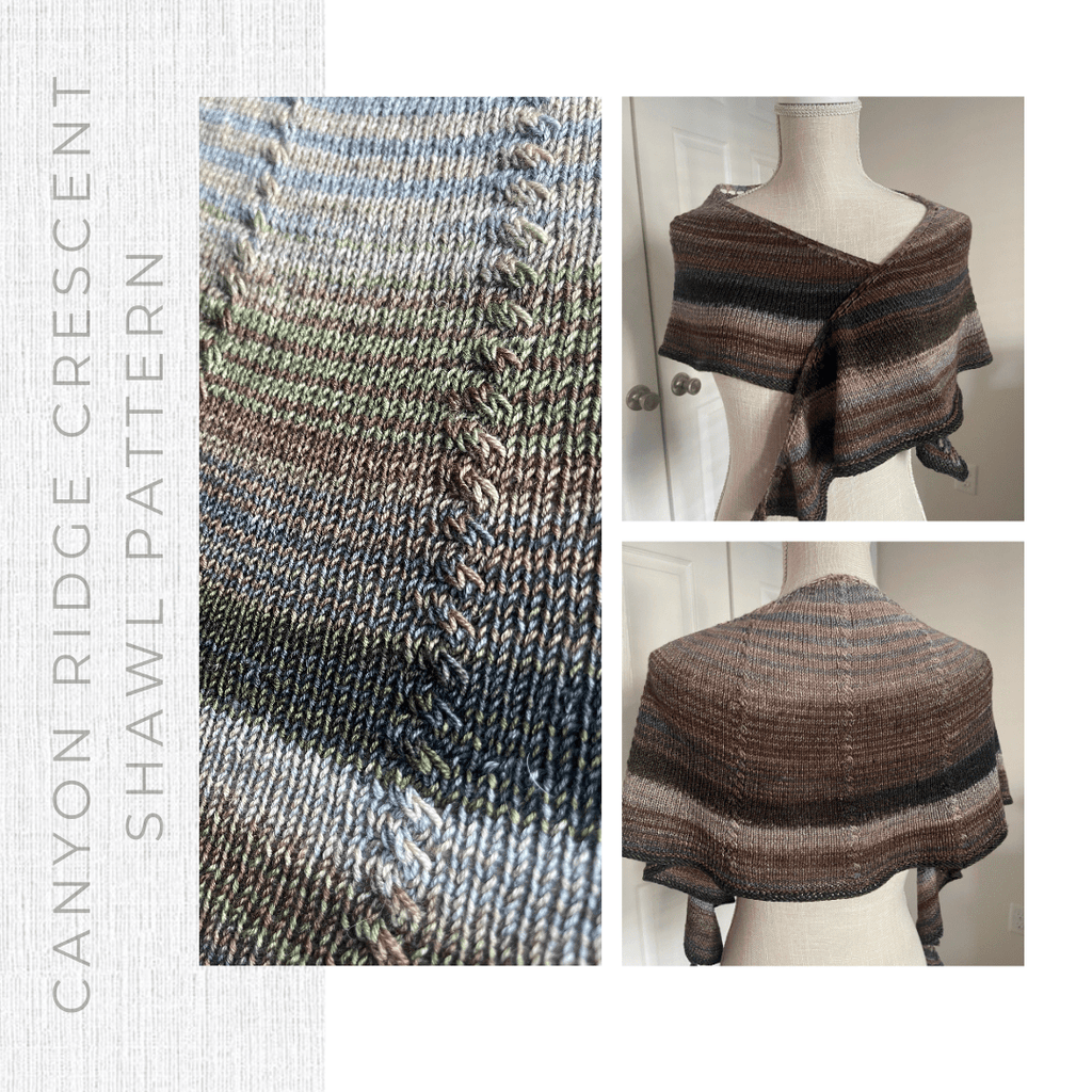 Canyon Ridge Crescent Shawl Pattern - Digital pattern