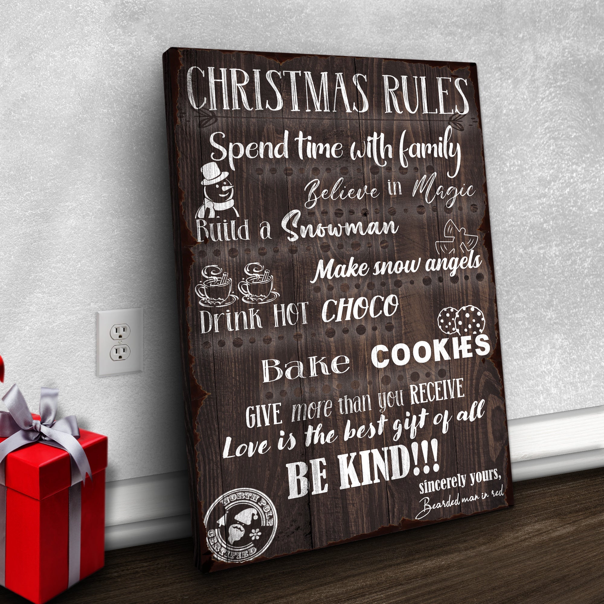 Christmas Rules Sign