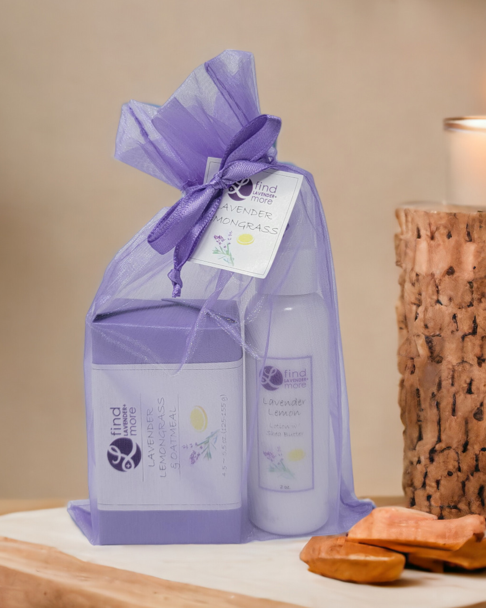 Lavender Gift Organza Bag Purple Drawstring Pouch