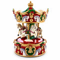 Animated Musical Christmas Carousel Figurine - Rotating Horse Music Box