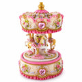 Floral Three Horses Carousel Spinning Musical Figurine