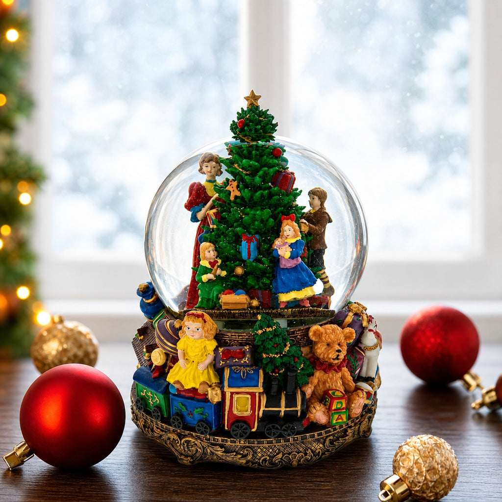 Children Decorating Tree LED Musical Water Snow Globe