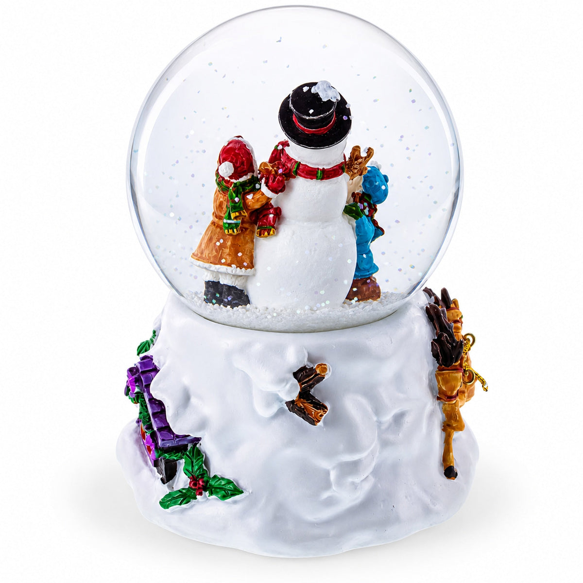 Snowman Embrace Musical Water Snow Globe