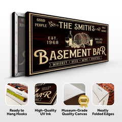 Personalized Basement Bar Sign