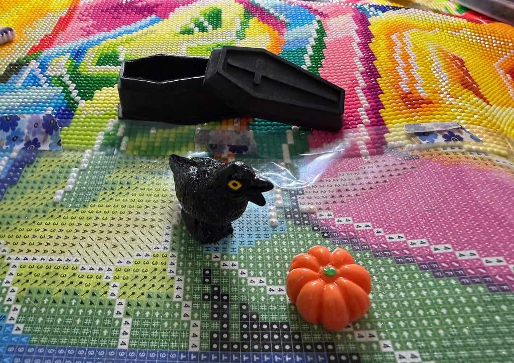 Raven, Pumpkin & Coffin Drill Collector Diamond Painting Cover Minder Set