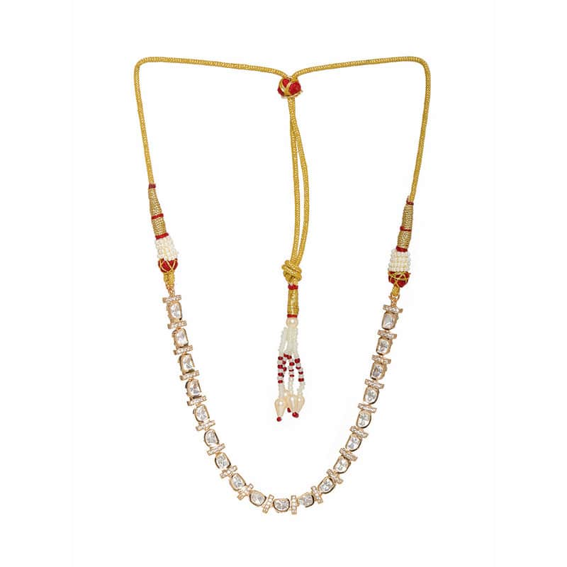 Ruby Raang Presents American Diamond Neckpiece with Kundan