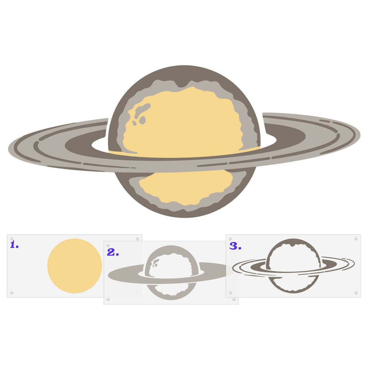 Saturn Wall Mural Stencil Set