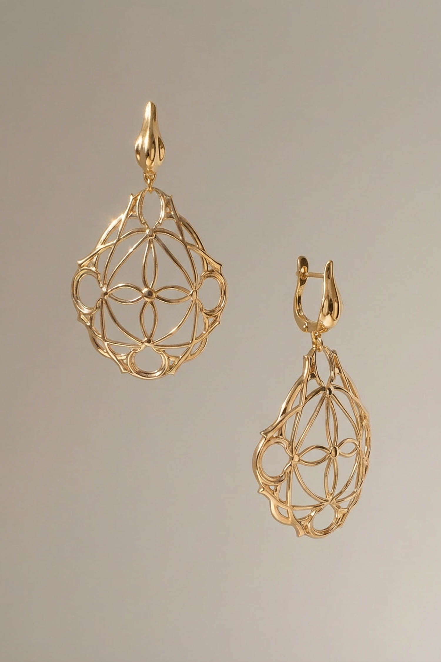 Simi Gold Filigree Drop Earrings