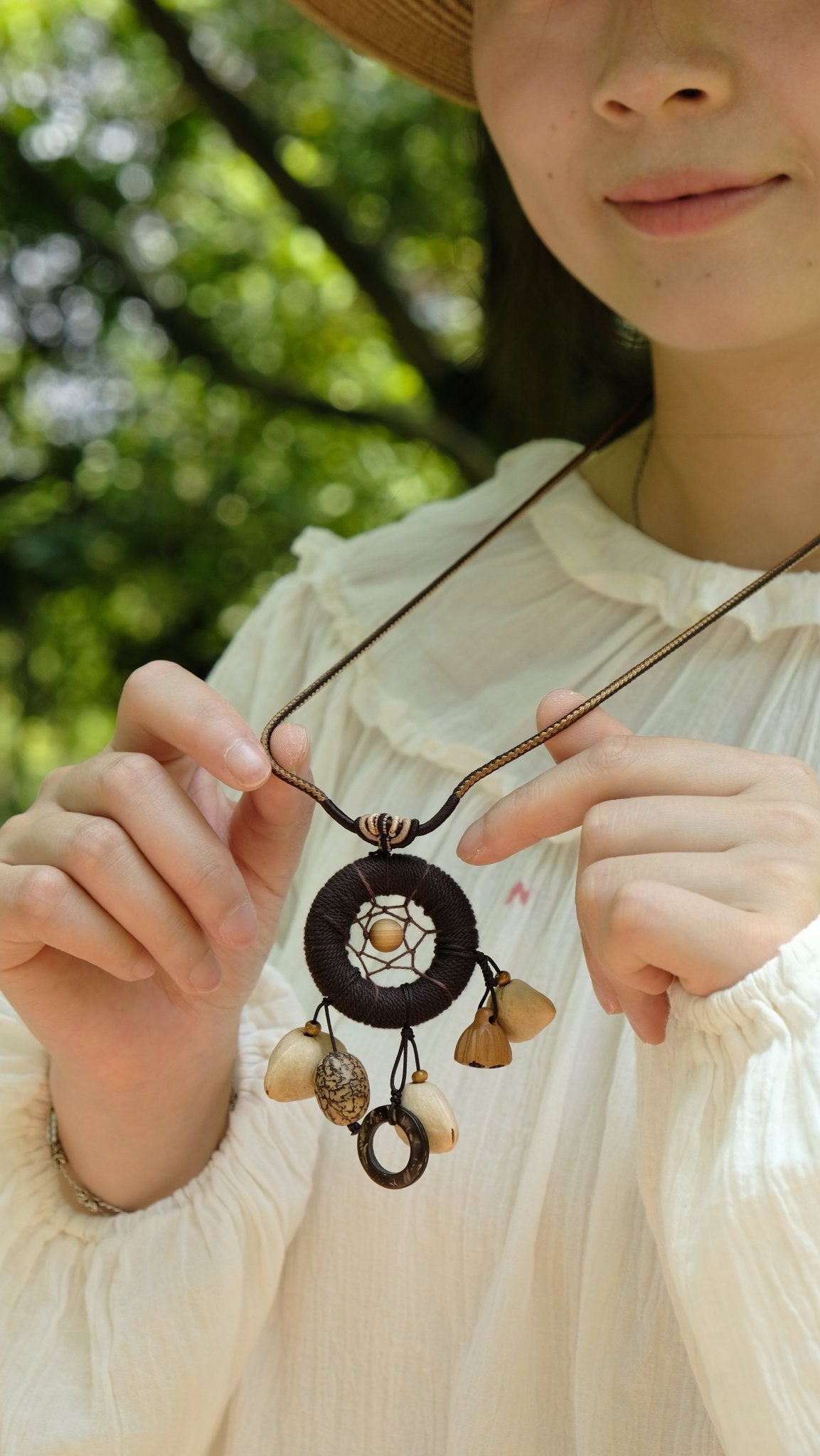 "The Dream Weaver" Dreamcatcher Seed Necklace