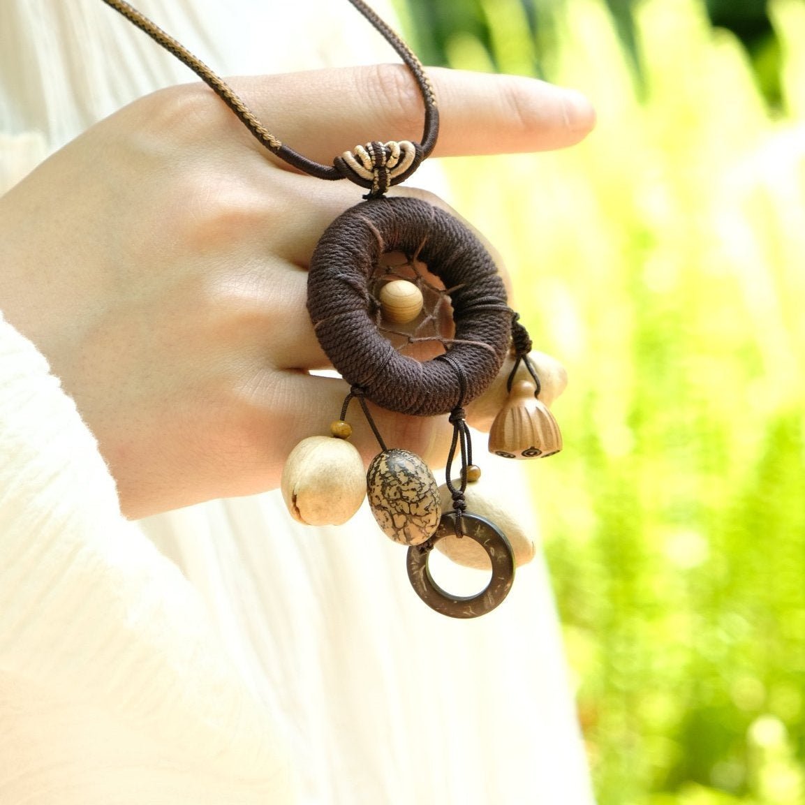 "The Dream Weaver" Dreamcatcher Seed Necklace