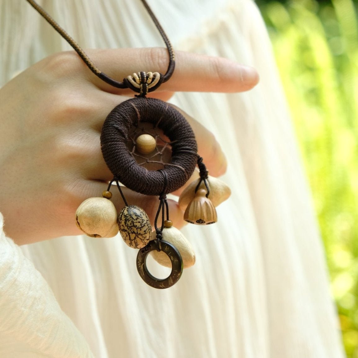 "The Dream Weaver" Dreamcatcher Seed Necklace