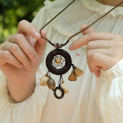 "The Dream Weaver" Dreamcatcher Seed Necklace
