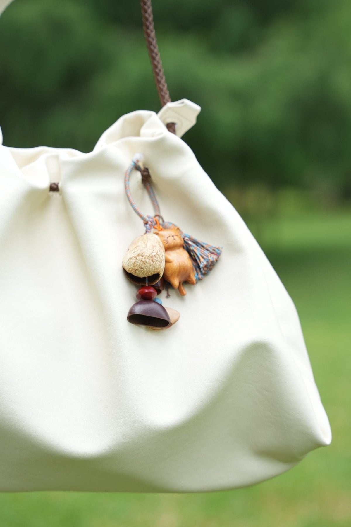 "The Naptime Kitty" Wood Cat Seed Charm