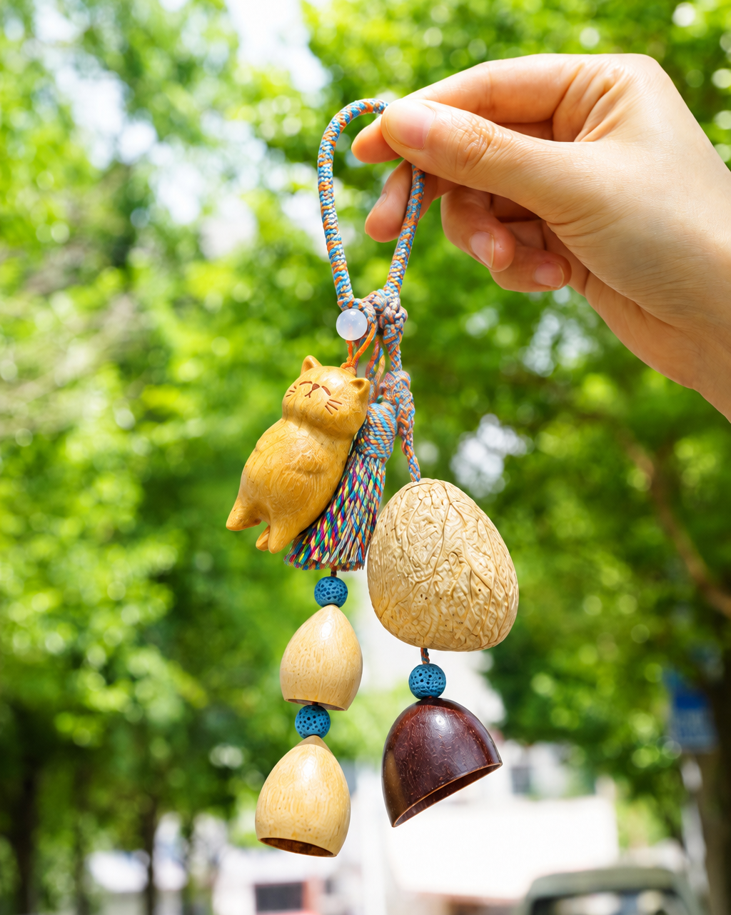 "The Naptime Kitty" Wood Cat Seed Charm