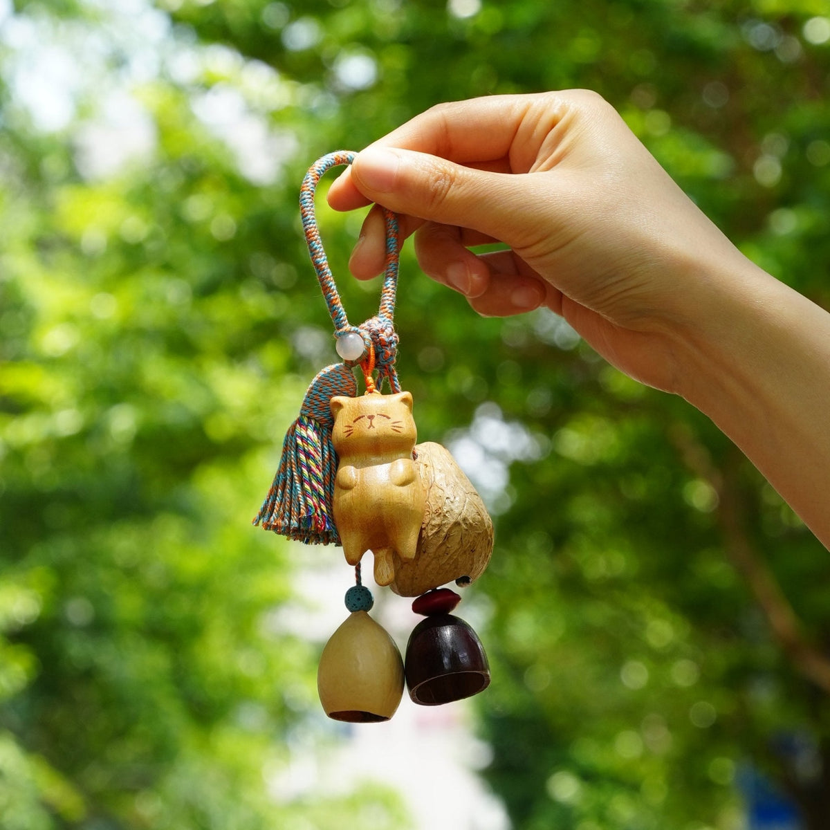 "The Naptime Kitty" Wood Cat Seed Charm