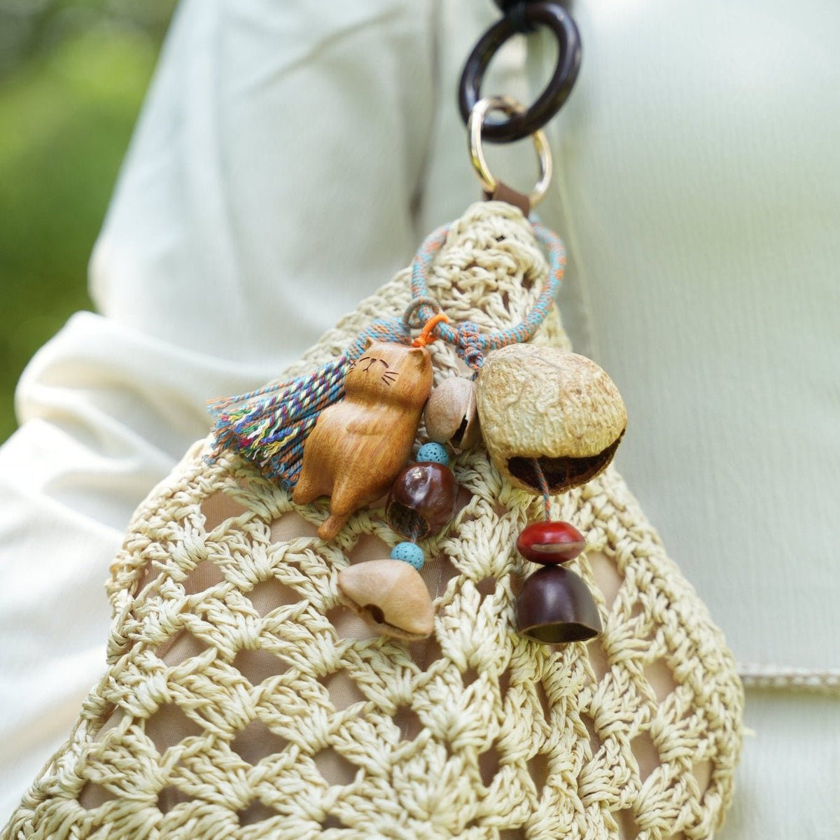 "The Naptime Kitty" Wood Cat Seed Charm