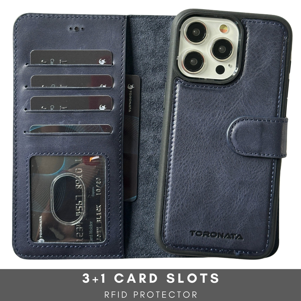 Vegas Premium Leather iPhone 15 Pro Max Wallet Case with MagSafe | Detachable RFID Blocking Luxury Wallet