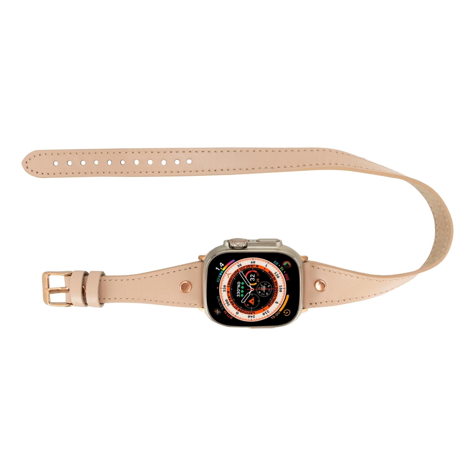 Vernon Double Tour Leather Bands for Apple Watch 9, Ultra 2 and SE