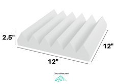 White Acoustic Foam Panels - 12x12x2.5"