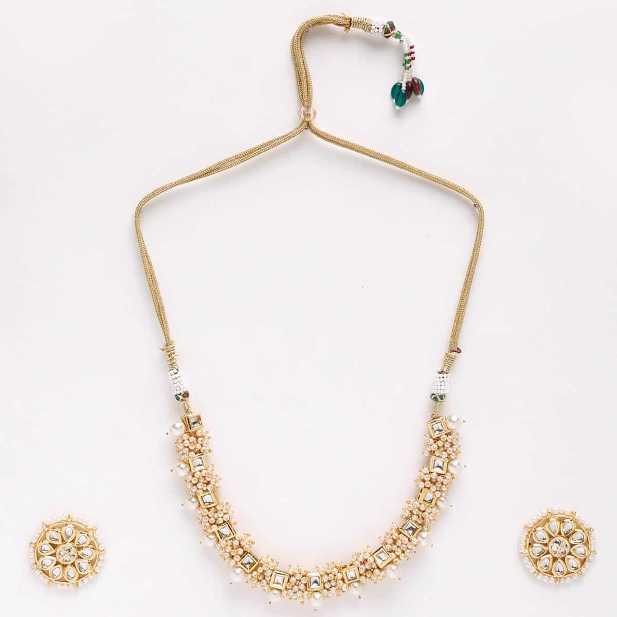 White Pearl Kundan Choker With Studs