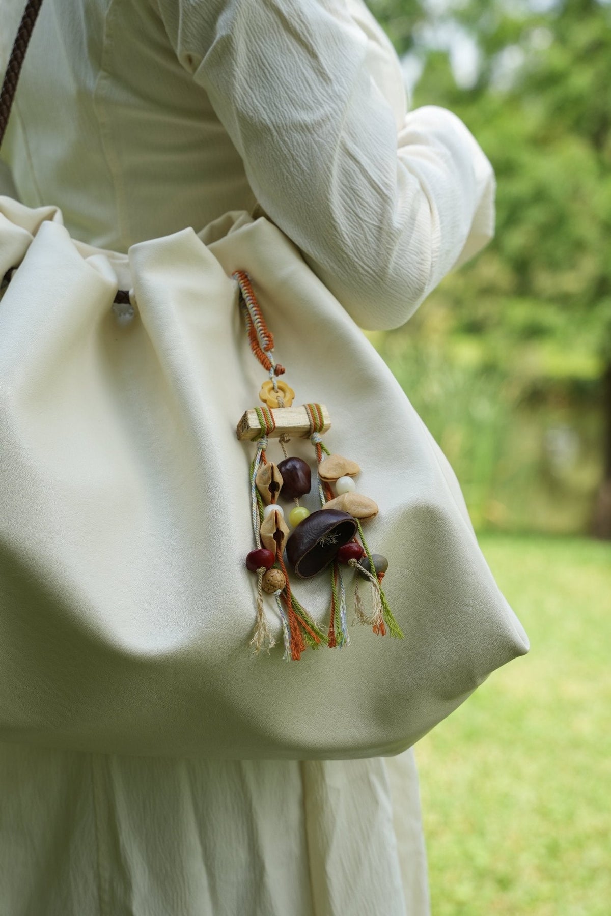 "Autumn Mobile" Wood Branch Flower Tassel