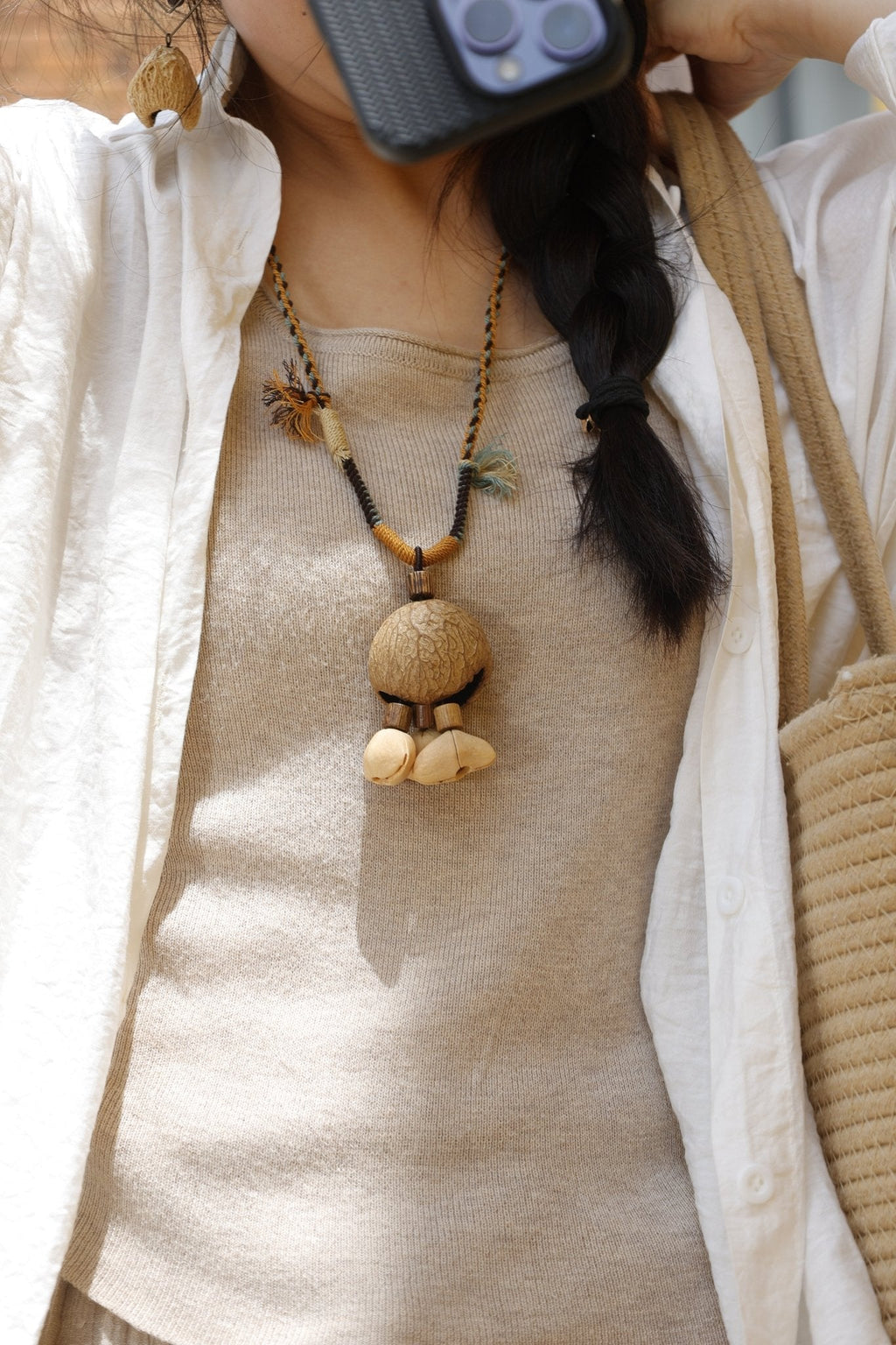 "Earth Bell" Large Seed Pod Necklace