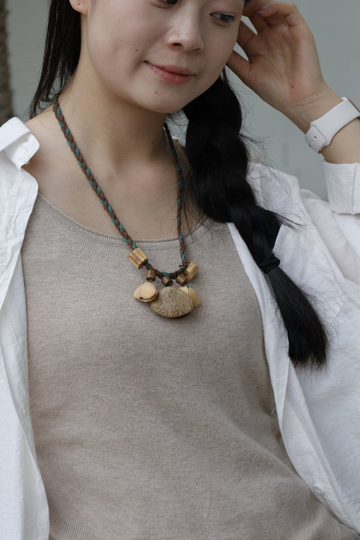 Seed Necklace | Woodland Braid Teal Suede
