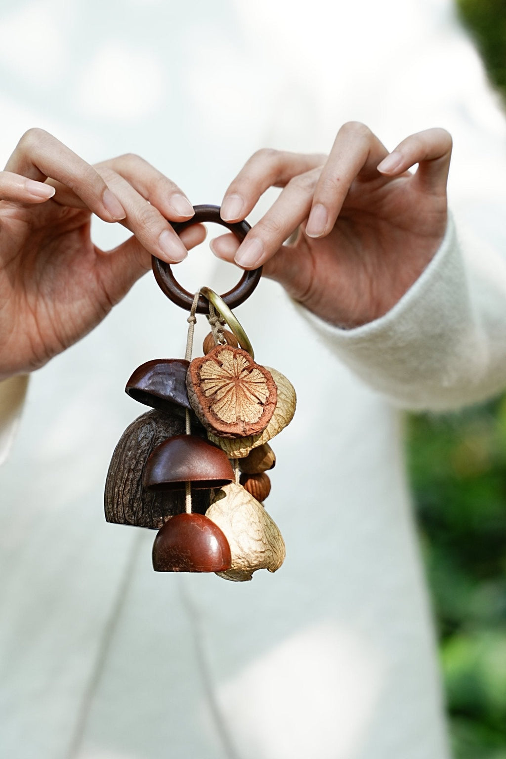 "The Forest Harvest Ring" Seed Cluster Wood Charm