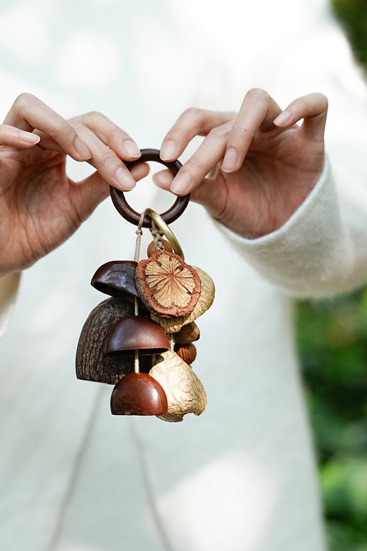 "The Forest Harvest Ring" Seed Cluster Wood Charm