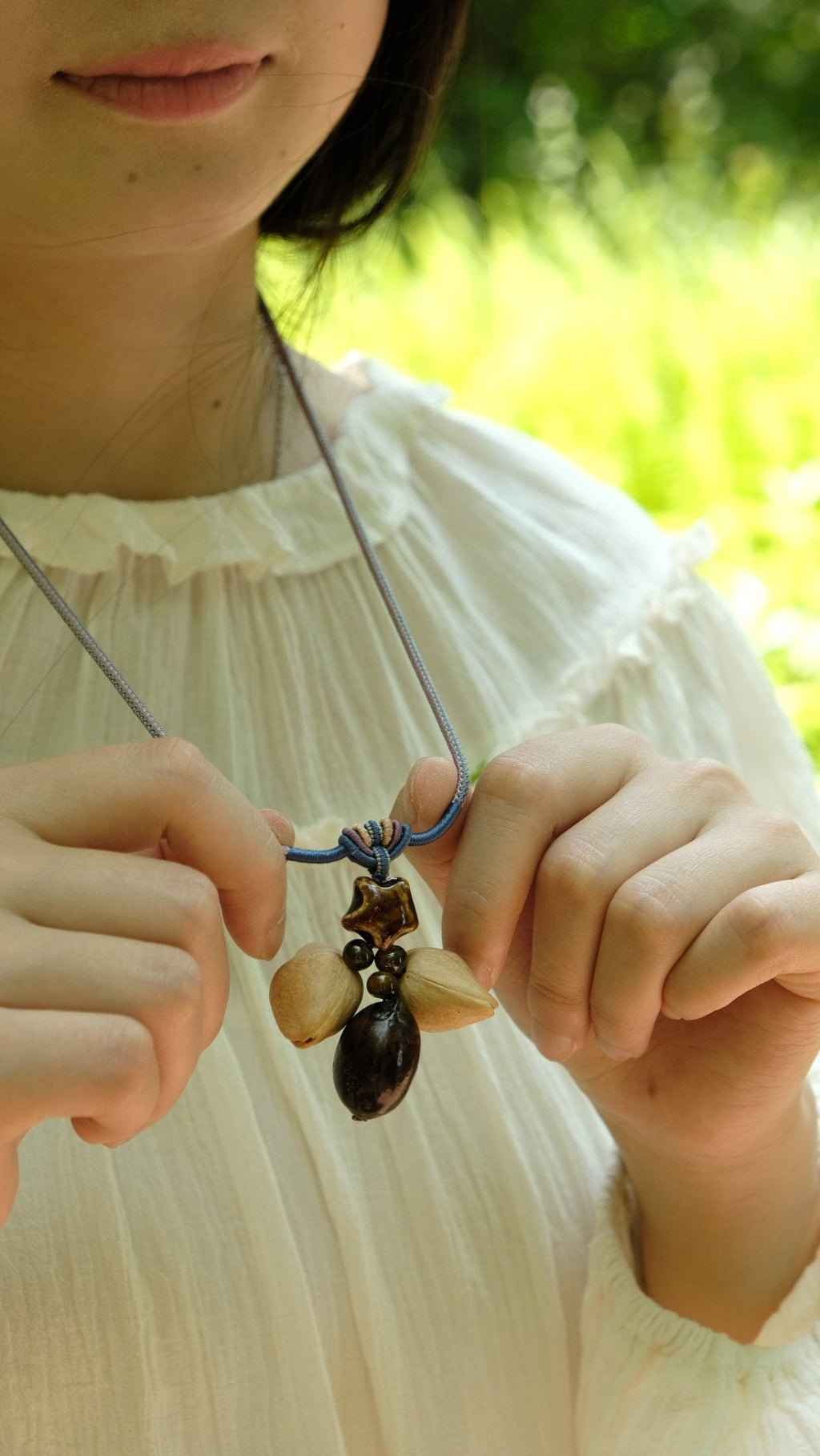 "Guiding Star" Natural Seed Glazed Necklace