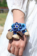 "Indigo Flower Rattle" Wrist Seed Percussion