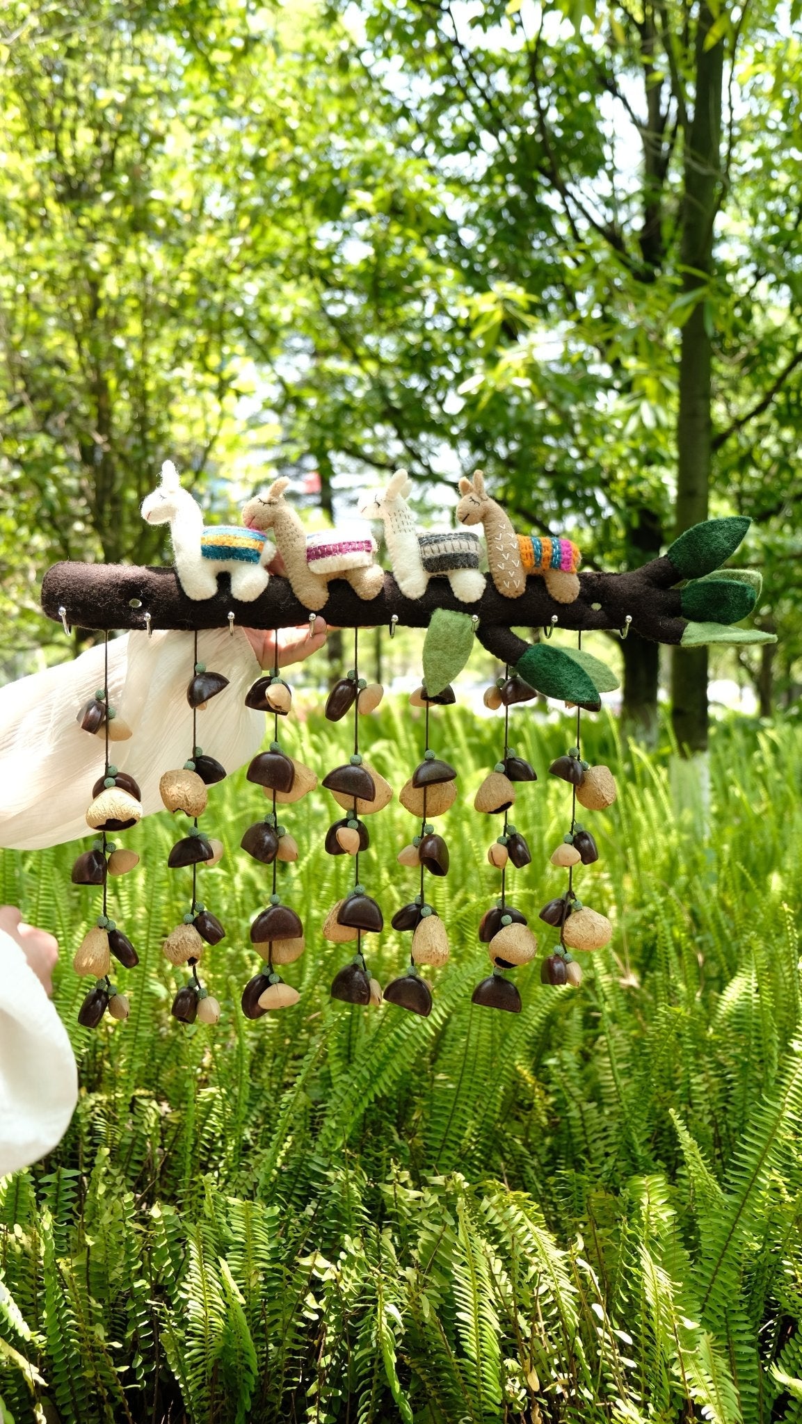 Llama Forest Felt Animal Seed Hand Bell