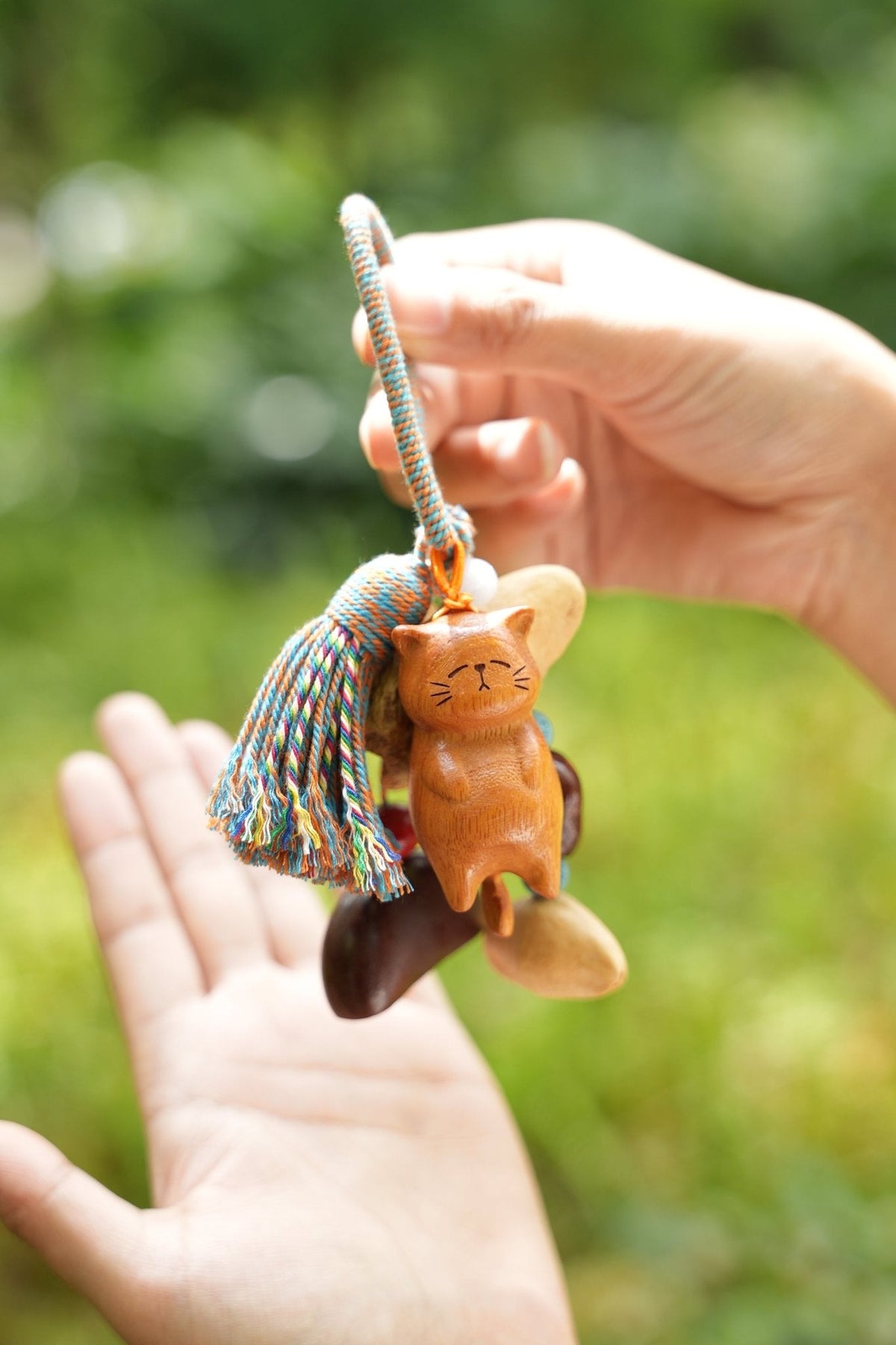 "The Naptime Kitty" Wood Cat Seed Charm