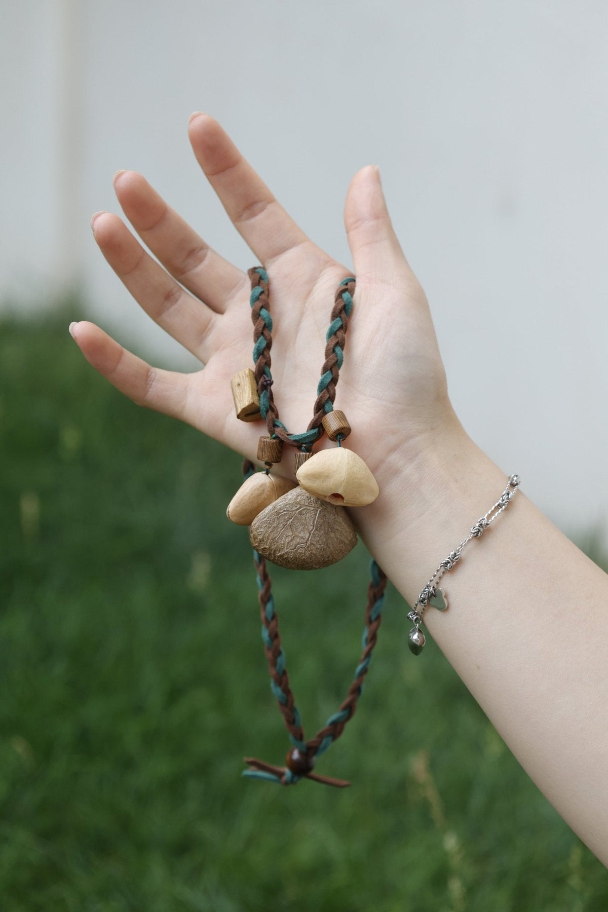 Seed Necklace | Woodland Braid Teal Suede